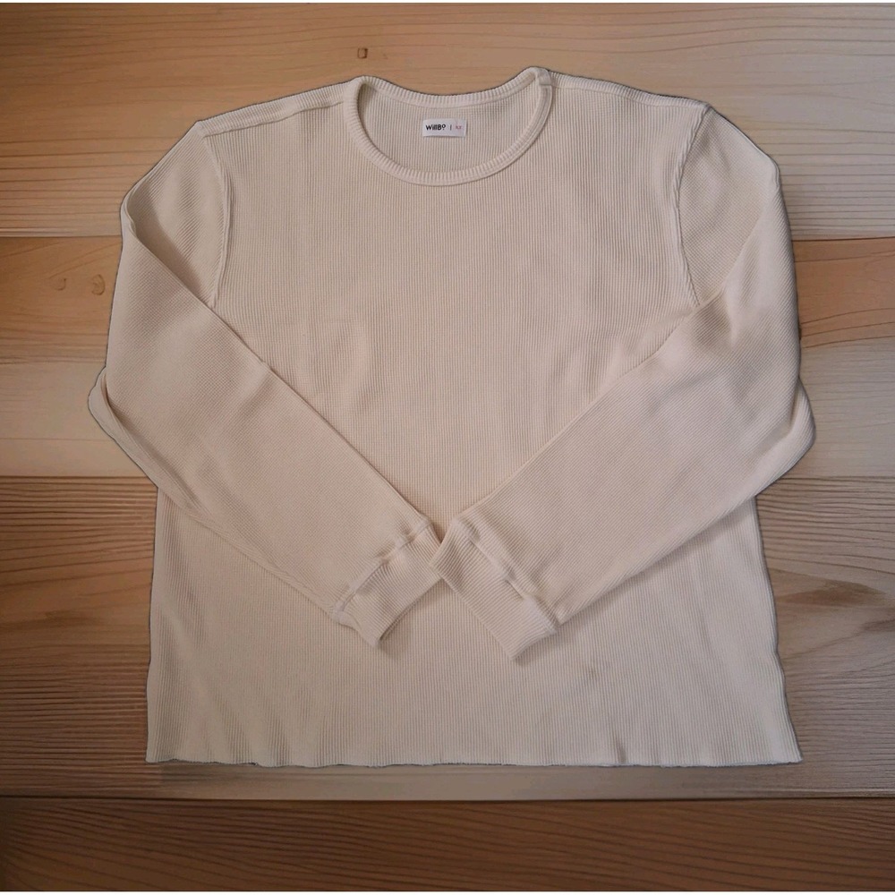 WillBo Thermal Long Sleeve Waffle Shirt Men's 2XL Roach‎ Hem Off White Made USA